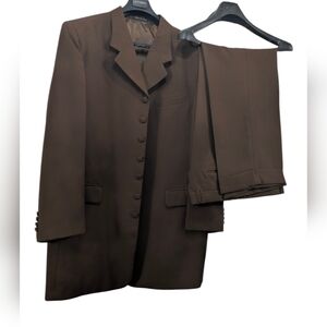 Milano Moda Mens Zoot Suit / Brown Mens Dress Suits Blazer & Pants Set Size 42